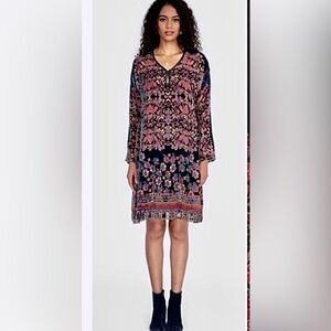 Johnny Was Pete & Greta velvet burnout tunic dress.  EUC. Size Large.